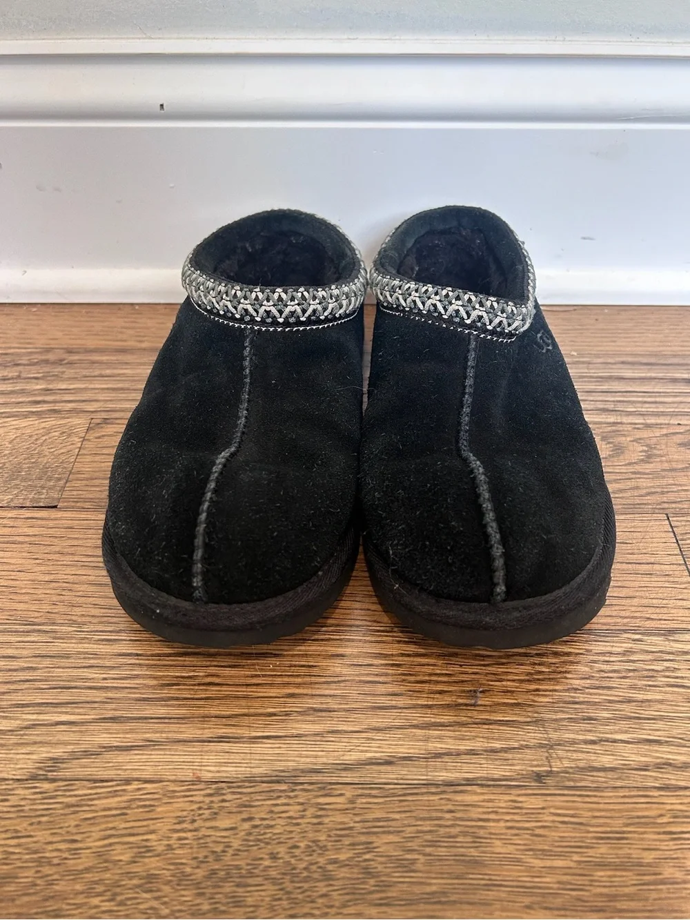 UGG Kids Tasman II Slippers Black Suede Size 3 Big Kid Slip On Clog Shoes Comfy